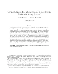 Getting to Know Her: Information and Gender Bias in Preferential Voting Systems∗
