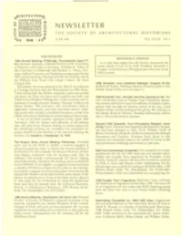 Newsletter the Society of Architectural Historians