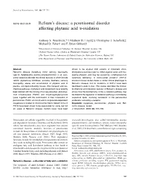 Refsum's Disease: a Peroxisomal Disorder Affecting Phytanic Acid A-Oxidation