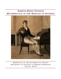 Siméon-Denis Poisson Mathematics in the Service of Science
