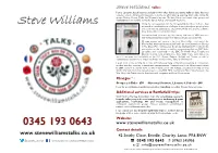 Steve Williams Talks
