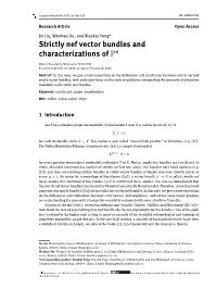 Strictly Nef Vector Bundles and Characterizations of P