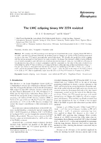 The LMC Eclipsing Binary HV 2274 Revisited