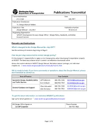 WSDOT Design Manual July 2017 Revision