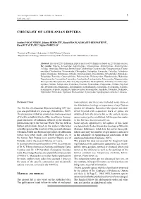 Checklist of Lithuanian Diptera