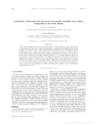 Contribution of Horizontal Advection to the Interannual Variability of Sea Surface Temperature in the North Atlantic