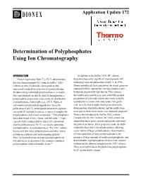 Determination of Polyphosphates Using Ion Chromatography
