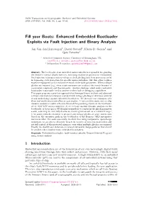 Fill Your Boots: Enhanced Embedded Bootloader Exploits Via Fault Injection and Binary Analysis