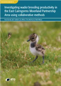 Investigating Wader Breeding Productivity in the East Cairngorms Moorland Partnership Area Using Collaborative Methods