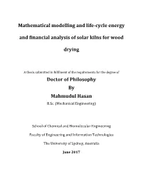 Mathematical Modelling and Life-Cycle Energy and Financial Analysis Of