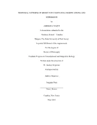 Temporal Patterns of Short Non-Coding Rna Modifications And