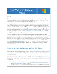 The Wannacry Malware Attack