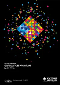 Victoria University Graduation Program May 2016