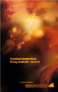 20.00 Uhr Arienabend Annette Dasch Freitag, 01.04.2011