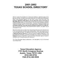 2001-2002 Texas School Directory