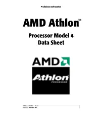 AMD Athlon Processor Model 4 Data Sheet