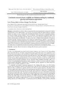 Cassiterite Recovery from a Sulfide Ore Flotation Tailing by Combined Gravity and Flotation Separations