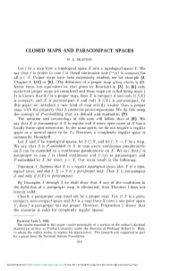 Closed Maps and Paracompact Spaces