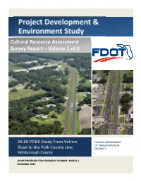 Cultural Resource Assessment Survey Report – Volume 1 of 2
