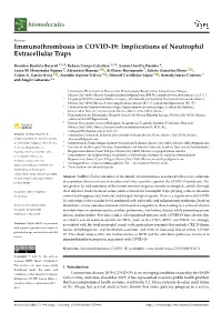 Immunothrombosis in COVID-19: Implications of Neutrophil Extracellular Traps