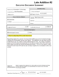 Late Addition #2 EXECUTIVEDOCUMENTSUMMARY