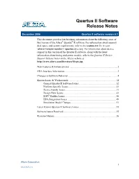 Quartus II Software Version 6.1 Release Notes