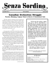 Canadian Orchestras Struggle Toronto, Winnipeg, Calgary Twist in Storm of Government Cuts