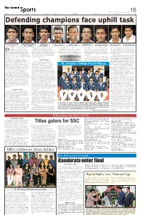 Defending Champions Face Uphill Task