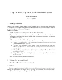 Ling 130 Notes: a Guide to Natural Deduction Proofs