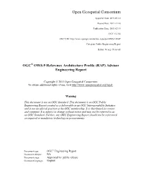 OWS-9 Reference Architecture Profile (RAP) Advisor Engineering Report