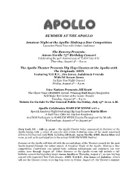 Summer at the Apollo