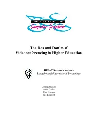 The Dos and Don'ts of Videoconferencing in Higher