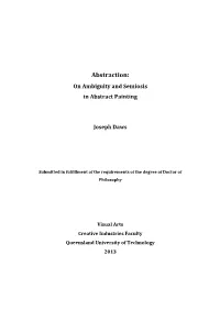 Abstraction: on Ambiguity and Semiosis in Abstract Painting