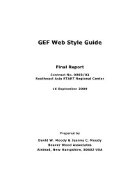 GEF Web Style Guide