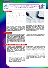 Global Warming Potential (GWP) of Refrigerants: Why Are Particular Values Used?