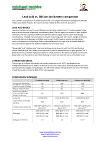 Lead Acid Vs. Lithium-Ion Battery Comparison