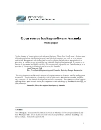 Open Source Backup Amanda