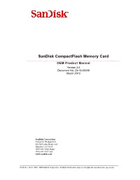 Sandisk Compactflash Memory Card