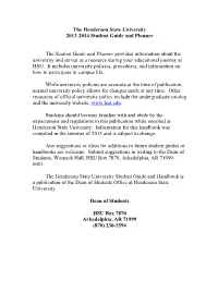 The Henderson State University 2013-2014 Student Guide and Planner
