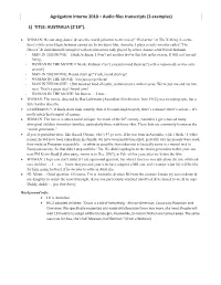 Agrégation Interne 2010 – Audio Files Transcripts (3 Examples) 1) TITLE