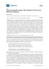 Experiencing Becoming: the Initiation Process Into Bektashi Tradition