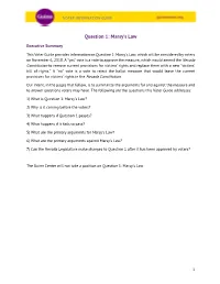 Question 1: Marsy's
