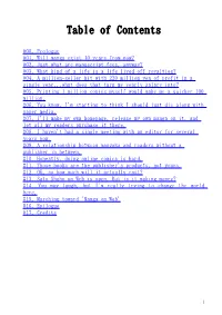 Table of Contents