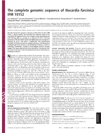 The Complete Genomic Sequence of Nocardia Farcinica IFM 10152