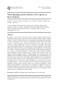 Wheel-Running Activity Patterns of Five Species of Desert Rodents