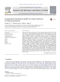 A Generalized Mechanical Model for Suture Interfaces of Arbitrary Geometry