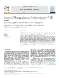 Assessment of a 72-Hour Repeated Exposure to Swedish Snus Extract