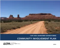 Community Involvement Plan: Cove Area Abandoned Uranium Mines