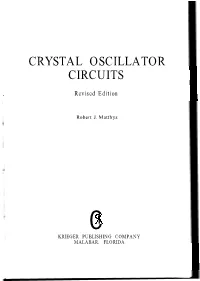 Crystal Oscillator Circuits