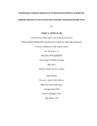 Derived Resuscitation Fluids on Euvolemic and Hypovolemic Rats